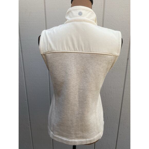 T By Talbots Vest Full Zip Mock Neck Fleece Lined Women's Size XS Ivory Cream - Picture 7 of 16